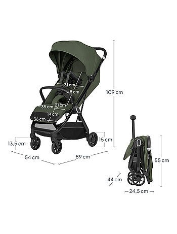 Ultra-compacte buggy LIONELO Bess - Vliegtuig geschikt - Lichtgewicht - Snel inklapbaar