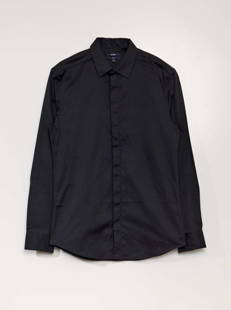 Ultra stretch slim-fit overhemd ZWART - Kiabi
