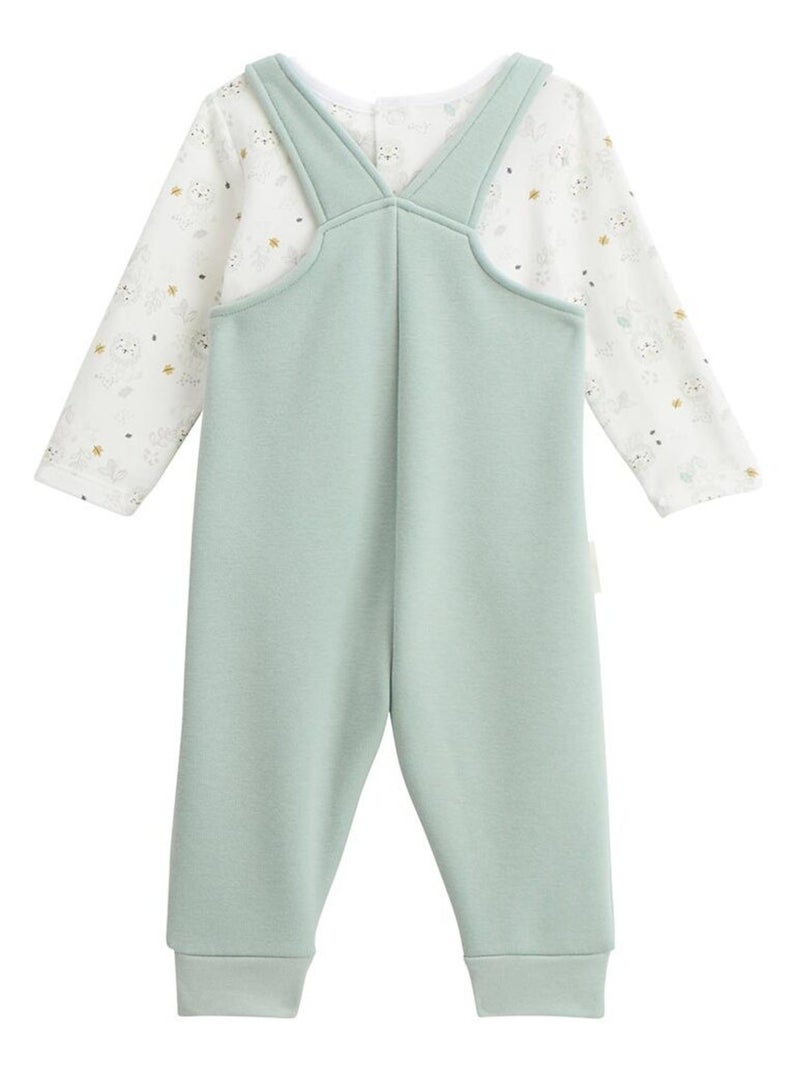Ultra-warme fleece babyoveralls en Kenya T-shirt set Groen - Kiabi
