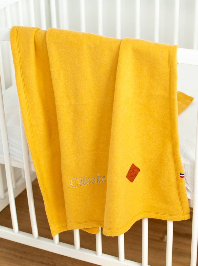Ultra-zachte fleece deken van 100% katoen | sevira kids Mosterd - Kiabi