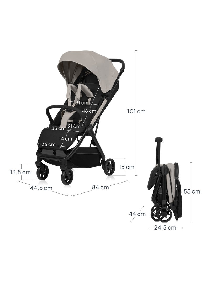 Ultracompacte LIONELO Julie Air buggy – Geschikt voor het vliegtuig – Lichtgewicht – Snel opvouwbaar Beige - Kiabi