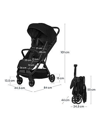 Ultracompacte LIONELO Julie Air buggy – Geschikt voor het vliegtuig – Lichtgewicht – Snel opvouwbaar