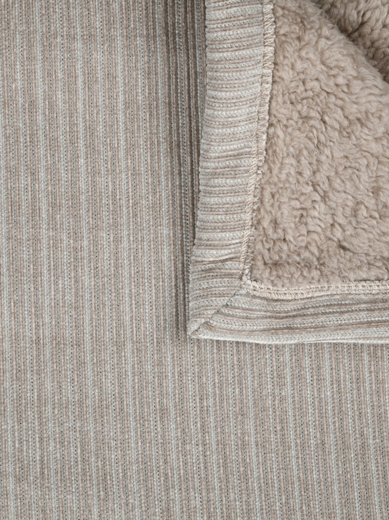 Ultrazachte geribbelde deken Schelpbeige - Kiabi