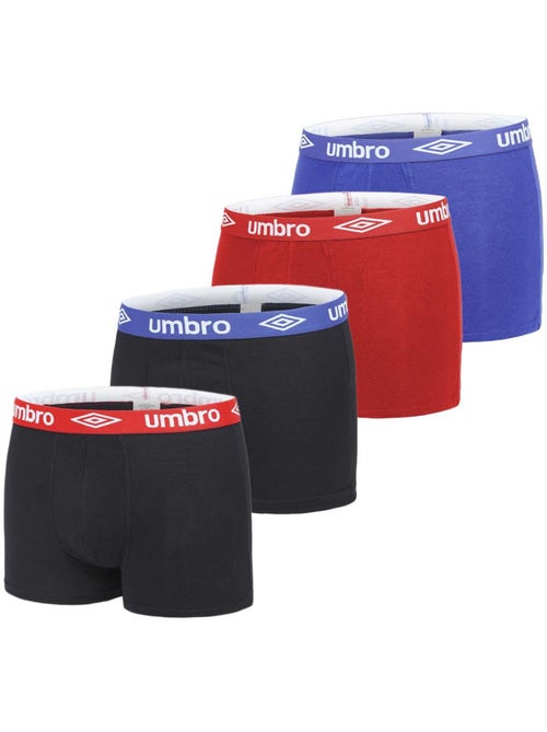 Umbro boxershorts voor heren - set van 4 in zwart, blauw, rood - Kiabi