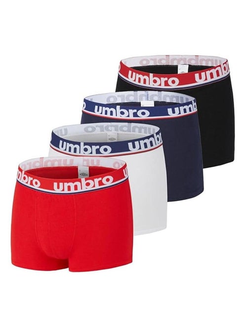 Umbro CLASS1 Boxershorts Heren - 4-pack Zwart/Rood/Blauw - Kiabi Umbro CLASS1 Boxershorts Heren - 4-pack Zwart/Rood/Blauw - Kiabi