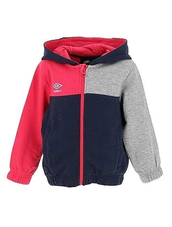 Umbro jongens hoodie met rits - marine/rood/grijs