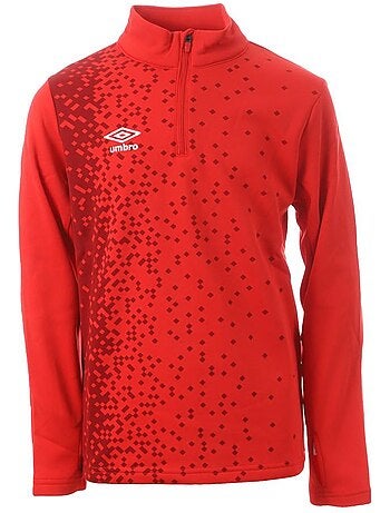 Umbro kinder sweatshirt rood met halve rits - 570330
