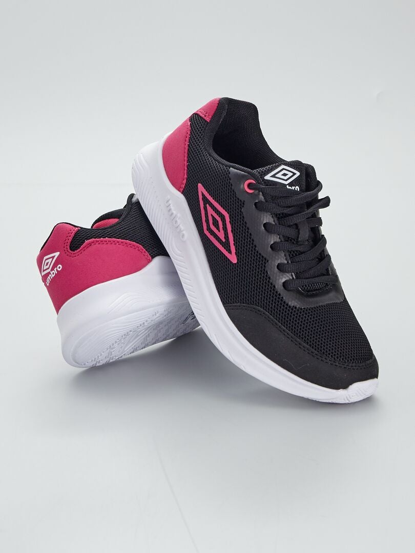 'Umbro'-sneakers van stof en suedine zwart / roze - Kiabi