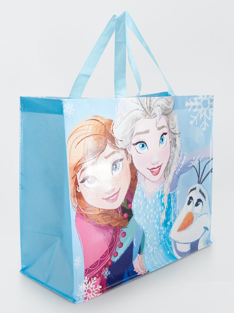 Un grand sac cabas 'Reine des Neiges' bleu - Kiabi