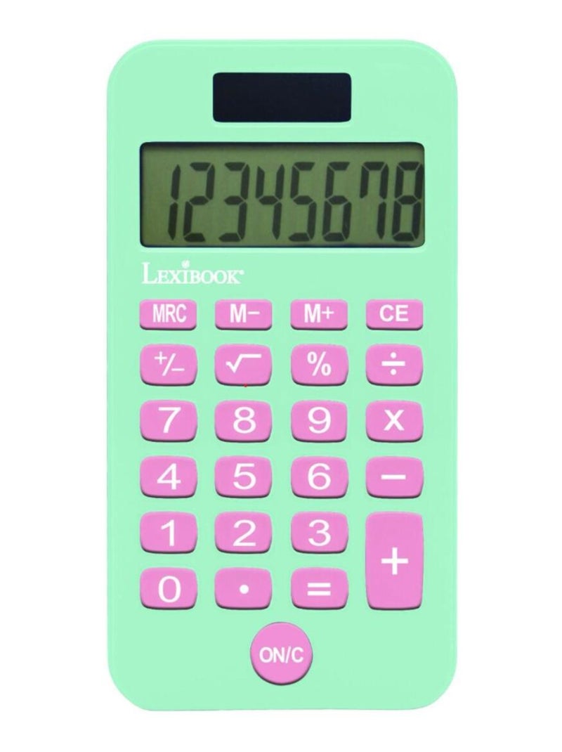 Unicorn 8 digits pocket rekenmachine met bescherming hoes Blauw - Kiabi