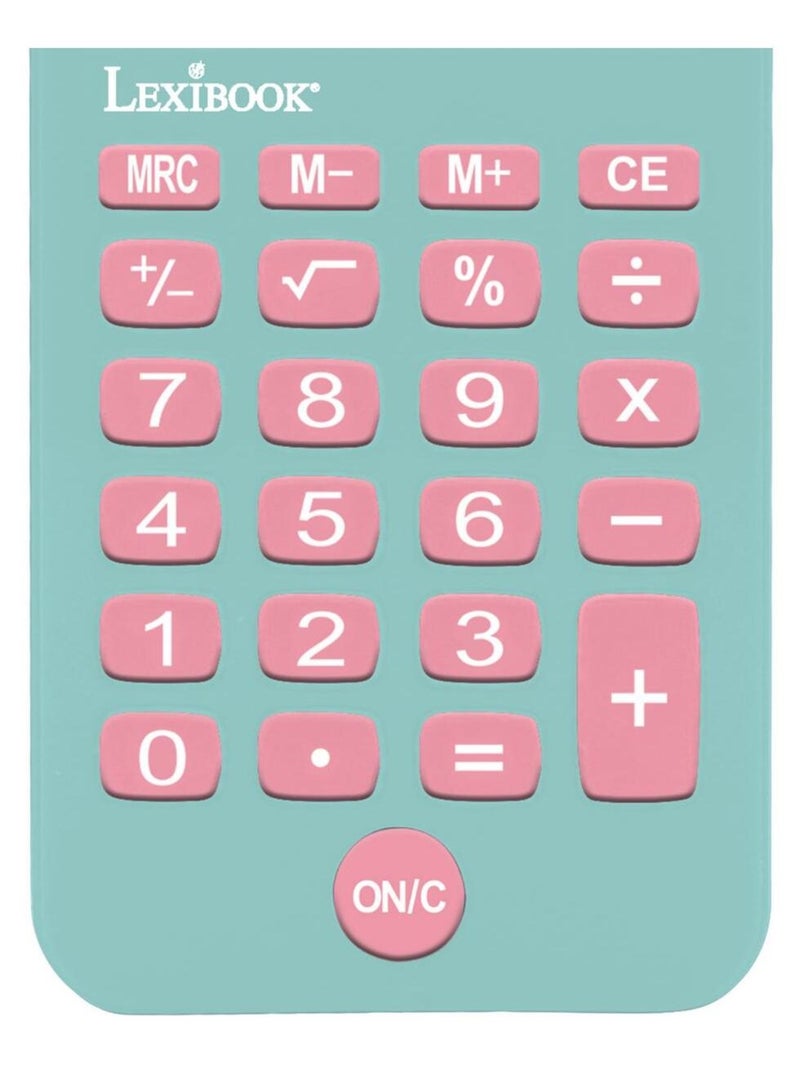 Unicorn 8 digits pocket rekenmachine met bescherming hoes Blauw - Kiabi