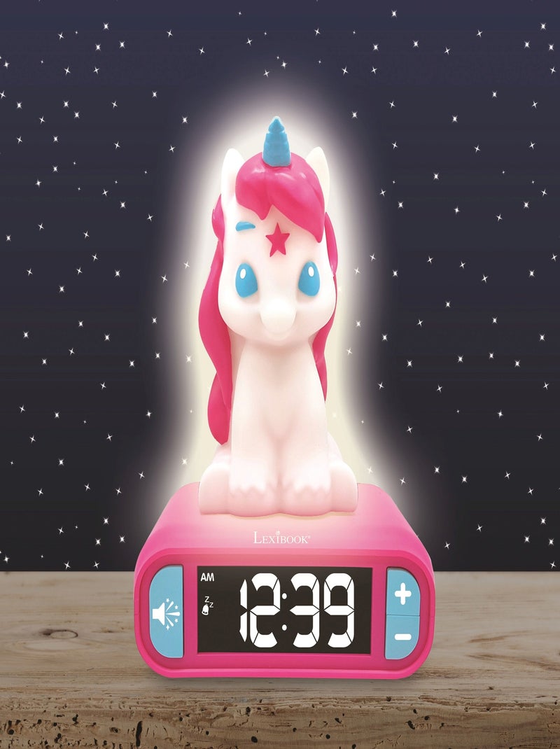 Unicorn nachtlampje wekker met geluiden Roze - Kiabi