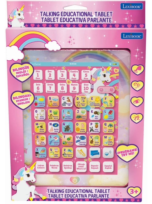 Unicorn tweetalige educatieve tablet om letters en cijfers te leren in het engels en spaans - Kiabi Unicorn tweetalige educatieve tablet om letters en cijfers te leren in het engels en spaans - Kiabi