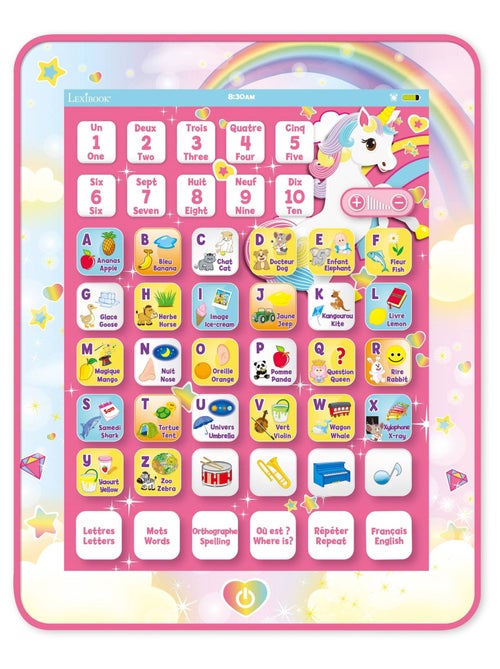 Unicorn tweetalige educatieve tablet om letters en cijfers te leren in het frans en engels - Kiabi Unicorn tweetalige educatieve tablet om letters en cijfers te leren in het frans en engels - Kiabi