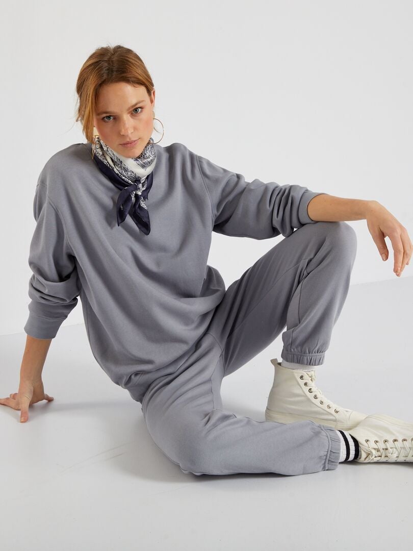 Uniseks sweater met ronde hals BLAUW - Kiabi