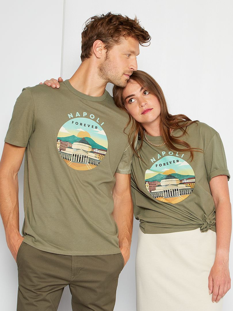 Uniseks T-shirt met print GROEN - Kiabi