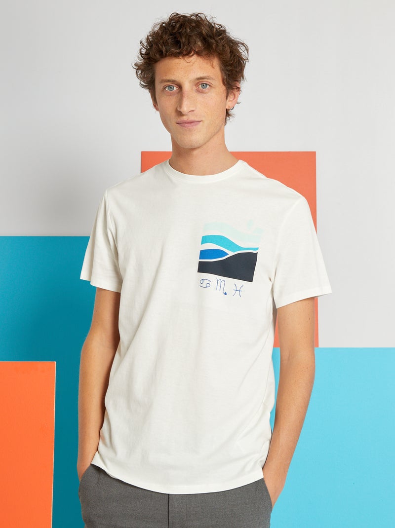 Uniseks T-shirt WIT - Kiabi