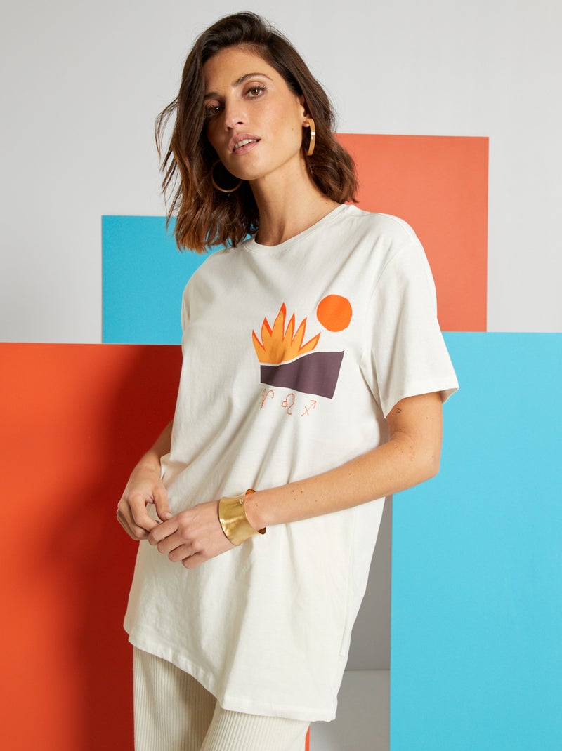 Uniseks T-shirt WIT - Kiabi