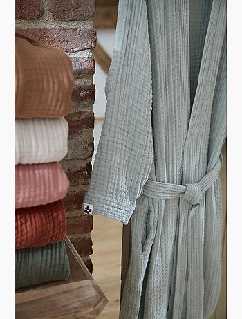 Unisex kimono-badjas van viervoudig katoengaas 220 g/m²