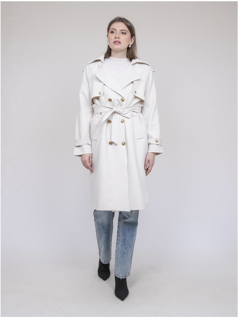 UNZILE lange trenchcoat Ecru - Kiabi