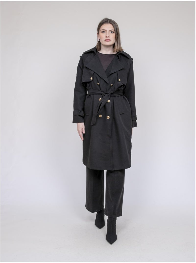 UNZILE lange trenchcoat Zwart - Kiabi