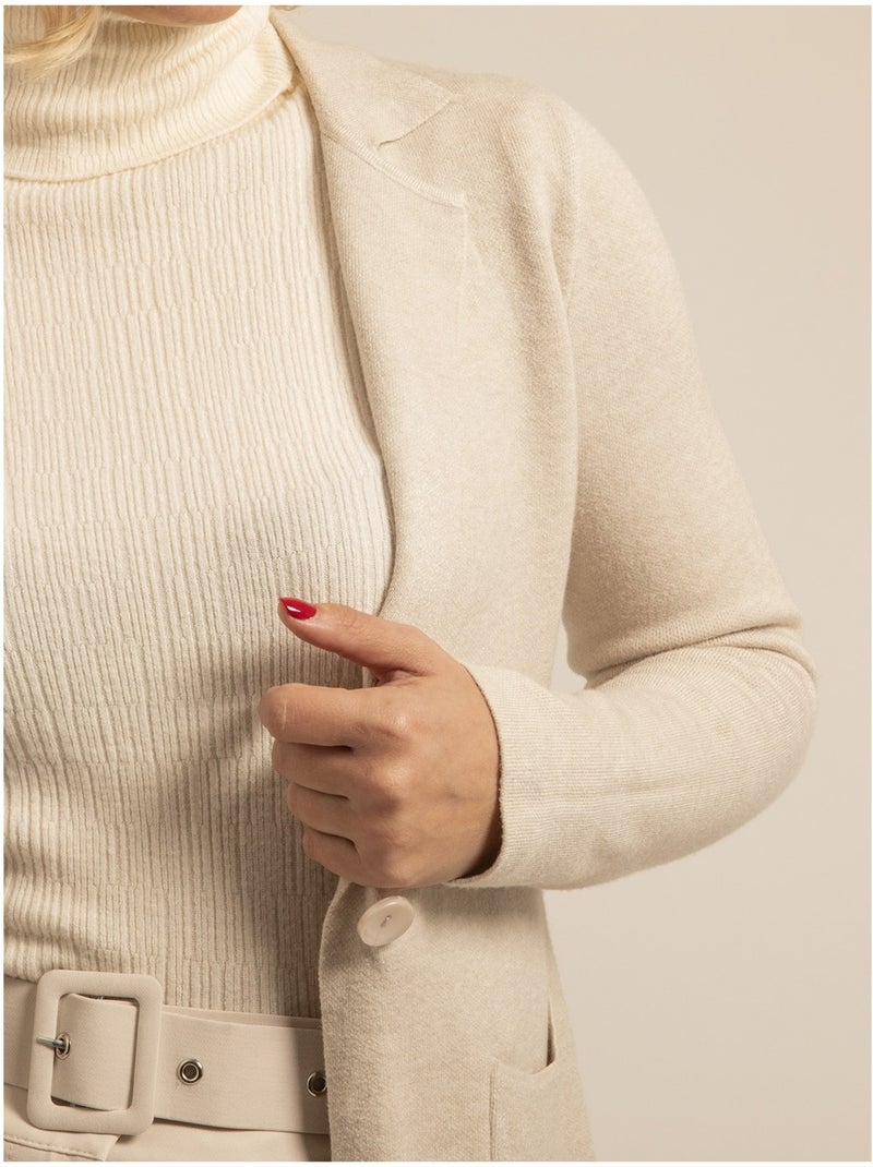 UPLANA gebreide blazer Beige - Kiabi