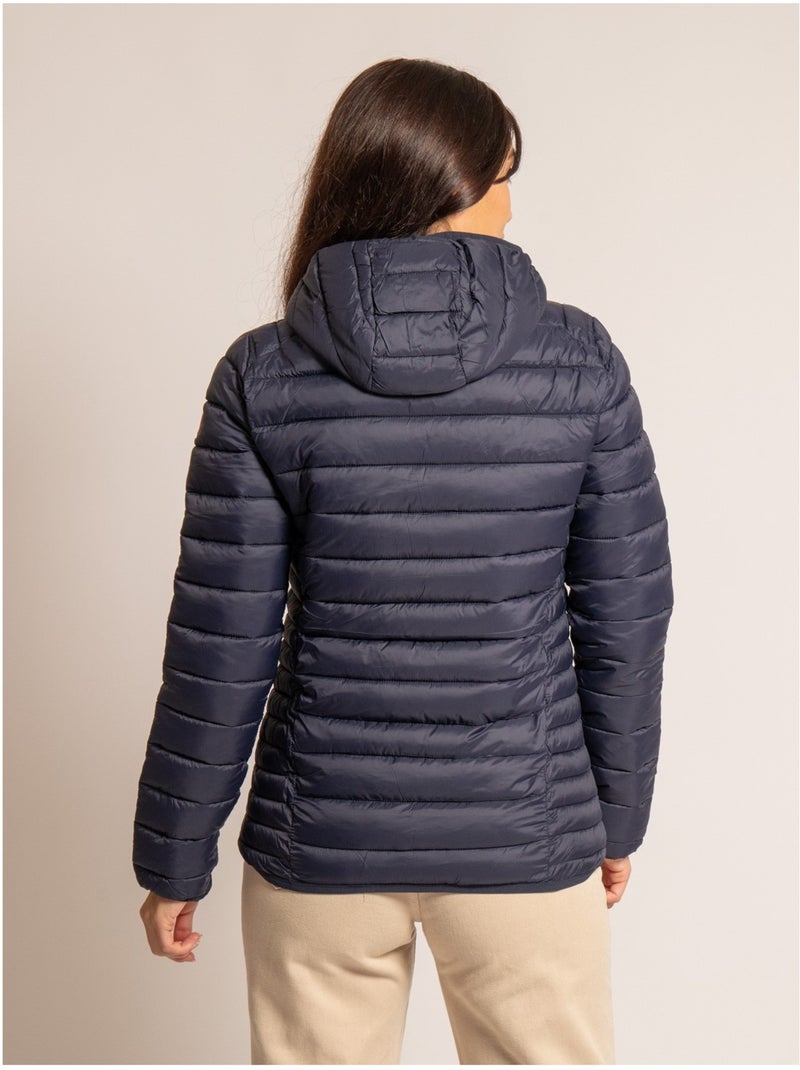 URSEL donsjack met capuchon Marineblauw - Kiabi
