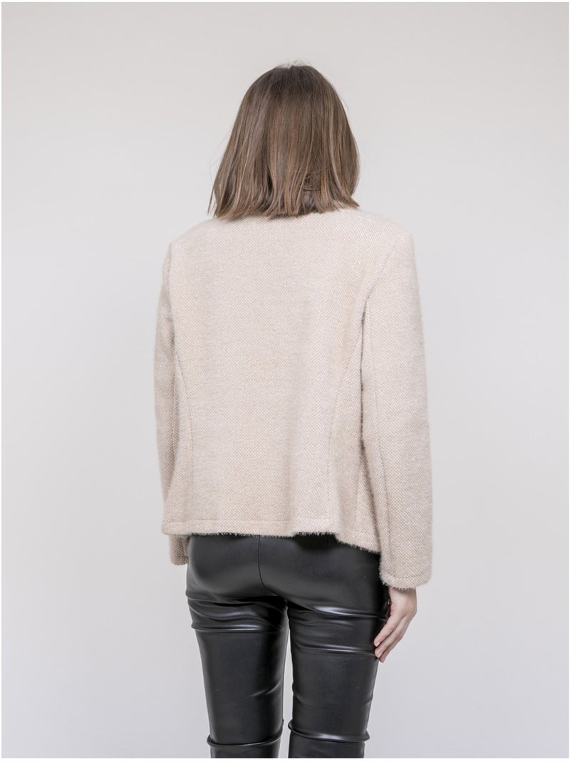 URTA blazer met textuur Beige - Kiabi