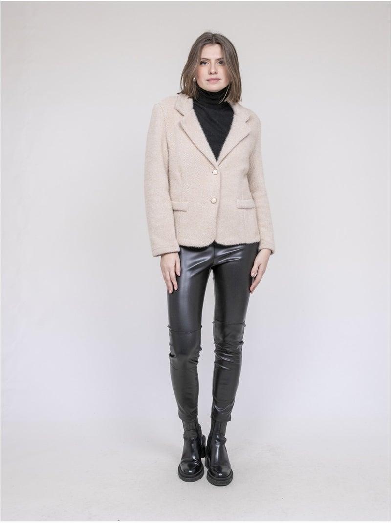 URTA blazer met textuur Beige - Kiabi