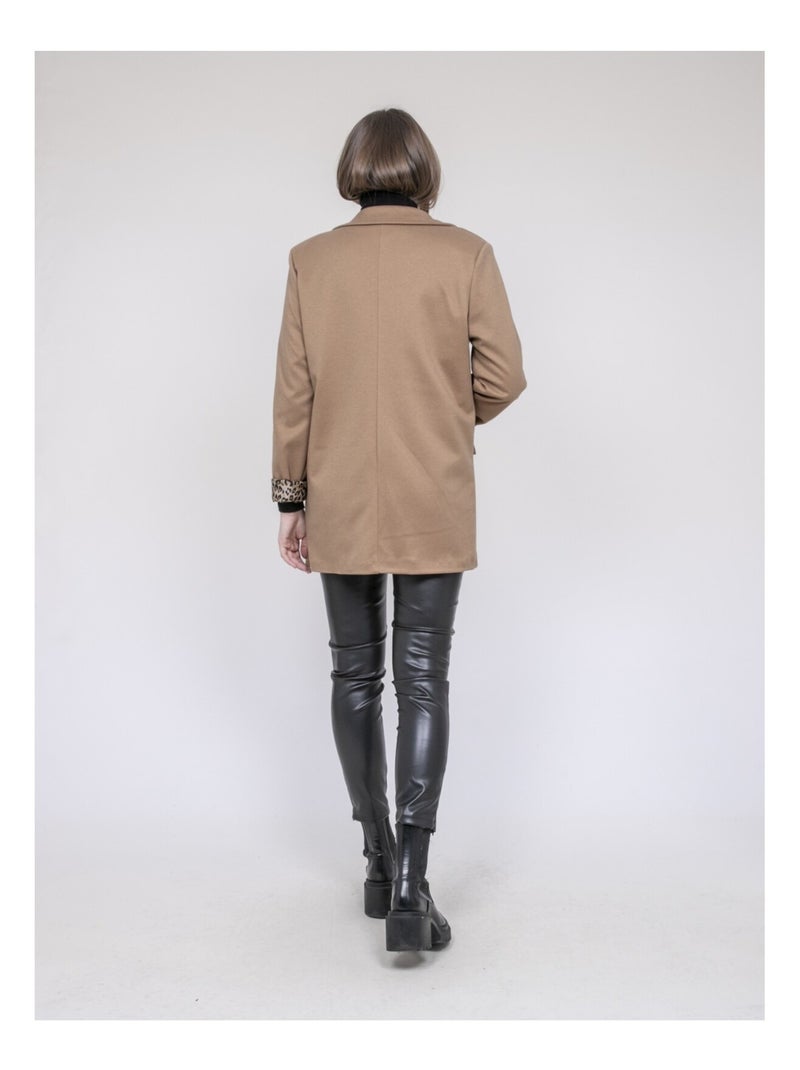 Uvanie blazer met luipaardprint Beige - Kiabi