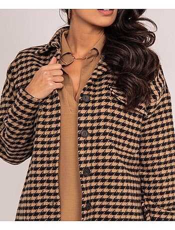 UVEL pied-de-poule overshirt