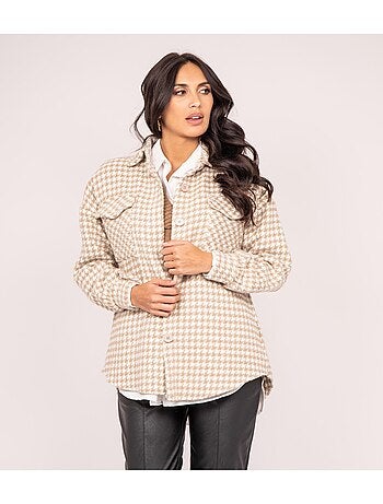 UVEL pied-de-poule overshirt