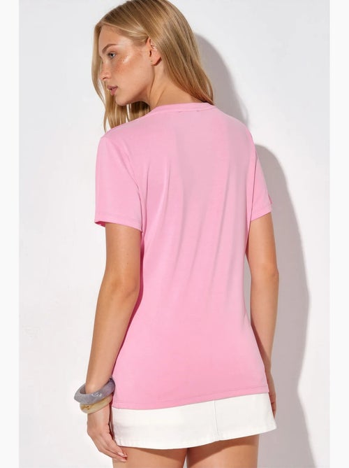 V-hals blouse met korte mouwen van modal busem - Kiabi