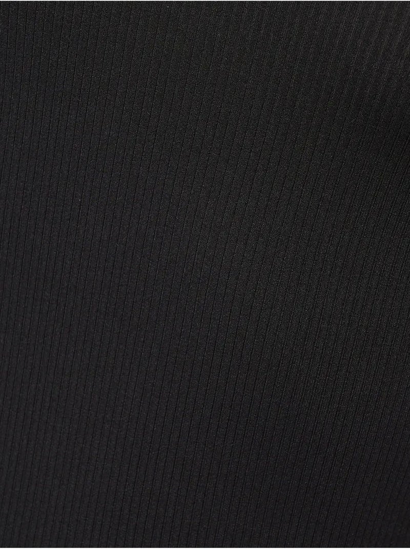 V-hals bodycon midi-jurk met dunne bandjes Zwart - Kiabi