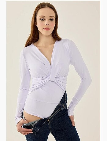 V-hals lange mouwen slim fit body hiccup