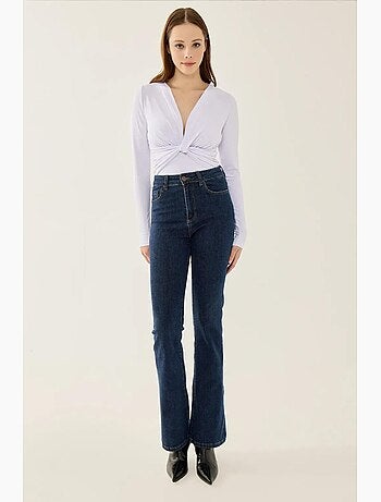 V-hals lange mouwen slim fit body hiccup