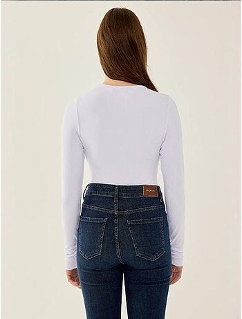 V-hals lange mouwen slim fit body hiccup