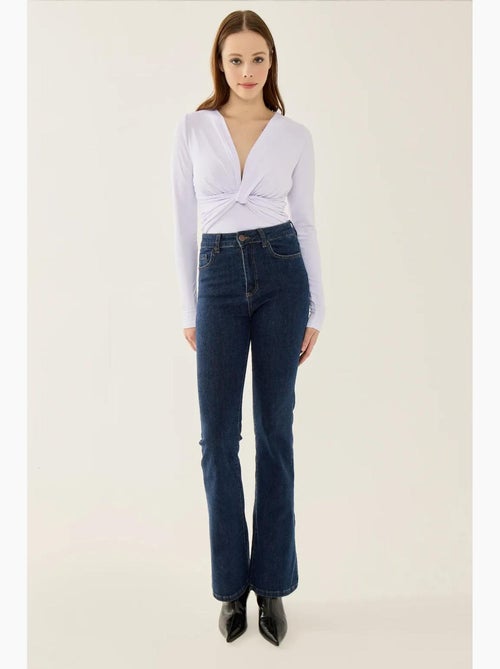 V-hals lange mouwen slim fit body hiccup - Kiabi V-hals lange mouwen slim fit body hiccup - Kiabi