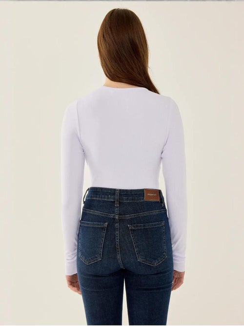V-hals lange mouwen slim fit body hiccup - Kiabi V-hals lange mouwen slim fit body hiccup - Kiabi