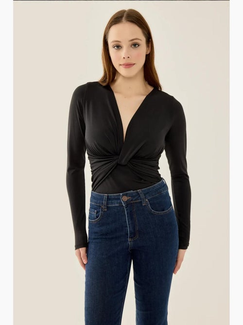 V-hals lange mouwen slim fit body hiccup - Kiabi