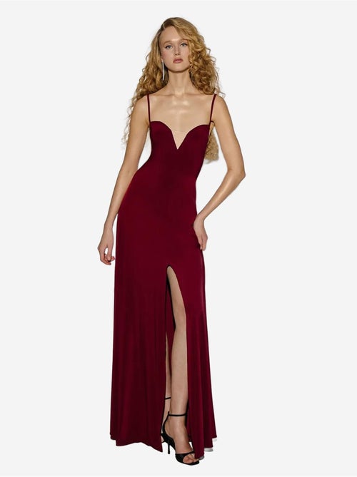 V-hals maxi-jurk met split - Kiabi