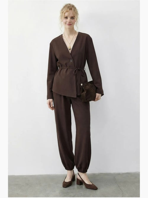 V-hals set met lange mouwen en elastische taille lucci - Kiabi V-hals set met lange mouwen en elastische taille lucci - Kiabi