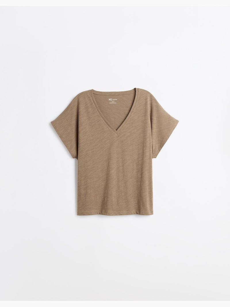 V-hals T-shirt, MO Fashion Beige - Kiabi
