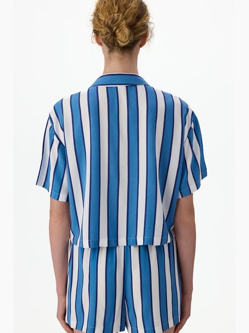 Vacation gestreepte pyjamaset met korte mouwen, overhemd en short penti - Kiabi Vacation gestreepte pyjamaset met korte mouwen, overhemd en short penti - Kiabi