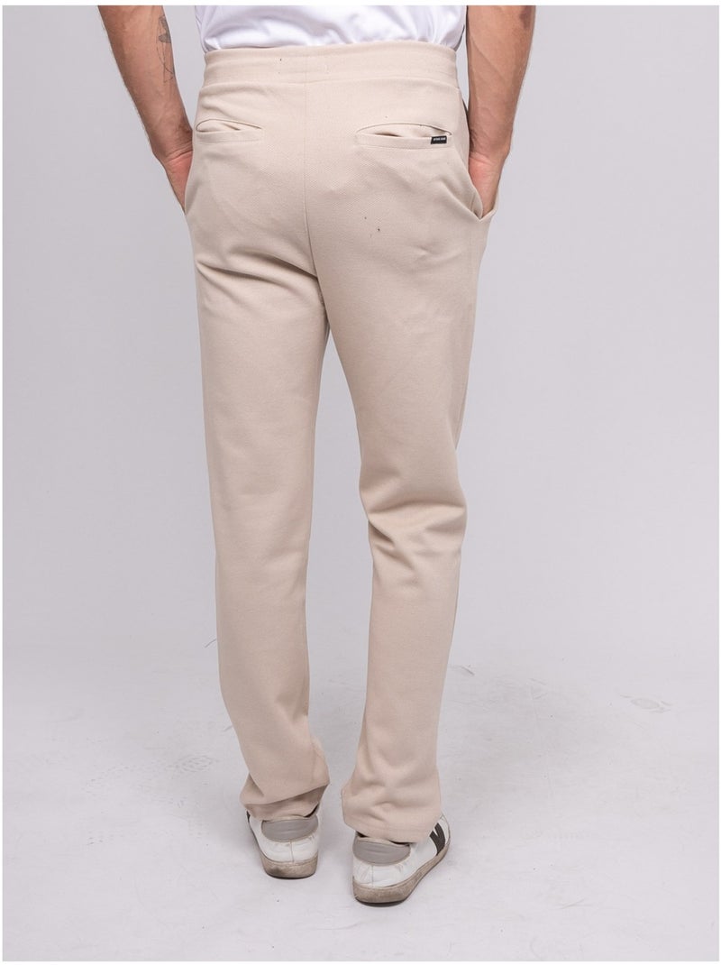 VAKARIS twill gebreide broek Beige - Kiabi