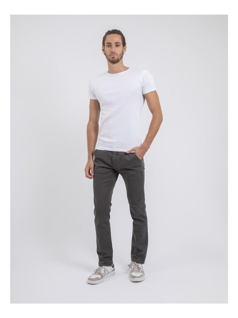 VALBACOL slim-fit chino broek Donkergrijs - Kiabi
