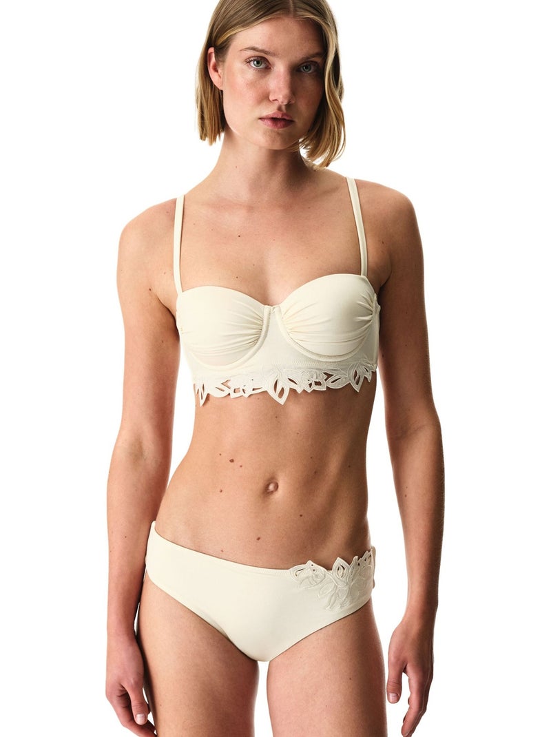 Valeria bikinibroekje met middelhoge taille penti Crème - Kiabi