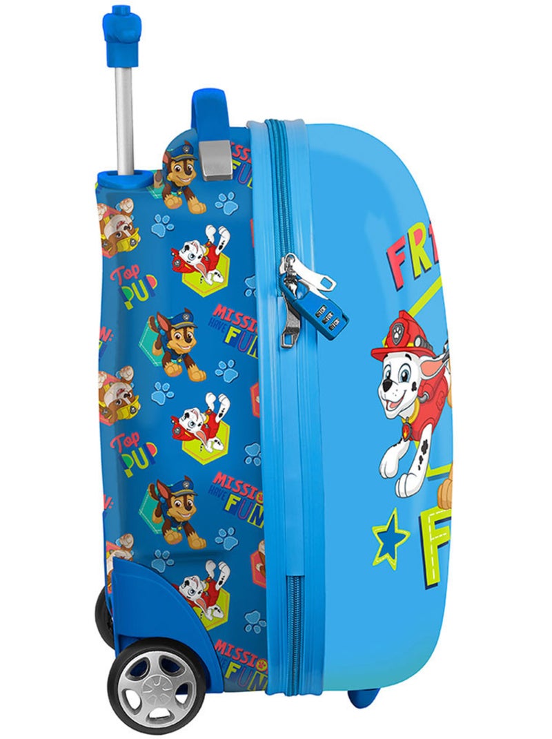 Valise Cabine à Roulettes Pat Patrouille Friendship 43 CM - Polycarbonate rigide Bleu - Kiabi
