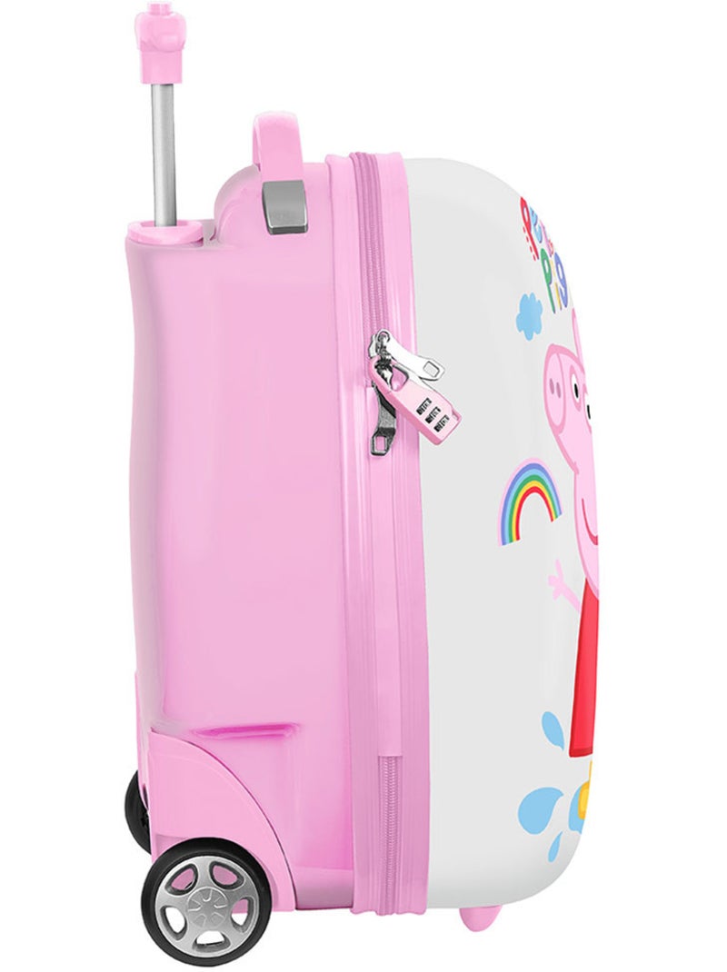 Valise cabine rigide 43 cm imprimée Peppa Pig Rose Noir Blanc Gris - Kiabi