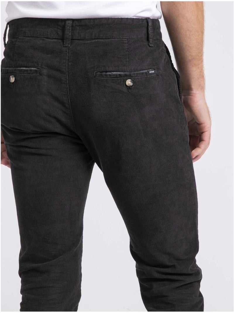 VARENNES chino broek van puur katoenen corduroy Zwart - Kiabi